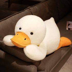 Lying Big White Duck Feather Plush Toy Soft And Adorable Pillow